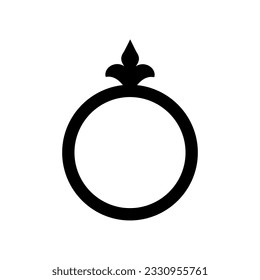 Ring icon vector. Wedding illustration sign. Jewel symbol. Gem logo.