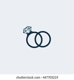 ring icon wedding vector diamond engagement gemstone jewelry sign