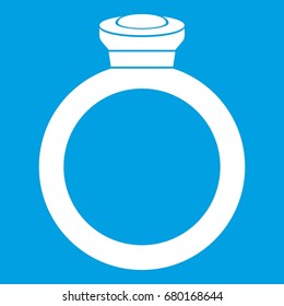 Ring icon white isolated on blue background vector illustration