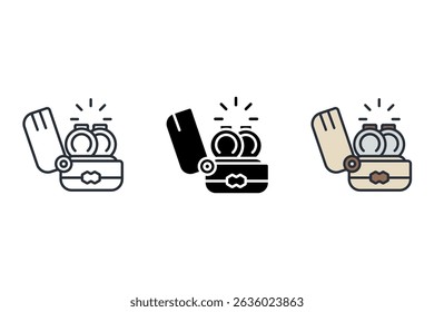 ring icons isolated on White Background. Flat style design