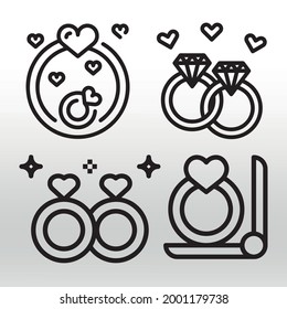 Ring Icons Line Isolated Logo Isolated Stock Vector (Royalty Free ...