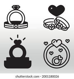 Ring icons  line  isolated or logo isolated sign symbol vector,right icons in filled,outline and stroke style Collection of high quality black style vector illustration