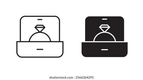 Ring icons in line stroke and flat versions