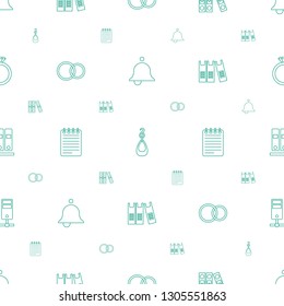 ring icons pattern seamless white background. Included editable line Bell, earring, binder, rings, notebook icons. ring icons for web and mobile.