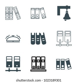 Ring icons. set of 9 editable filled and outline ring icons such as binder