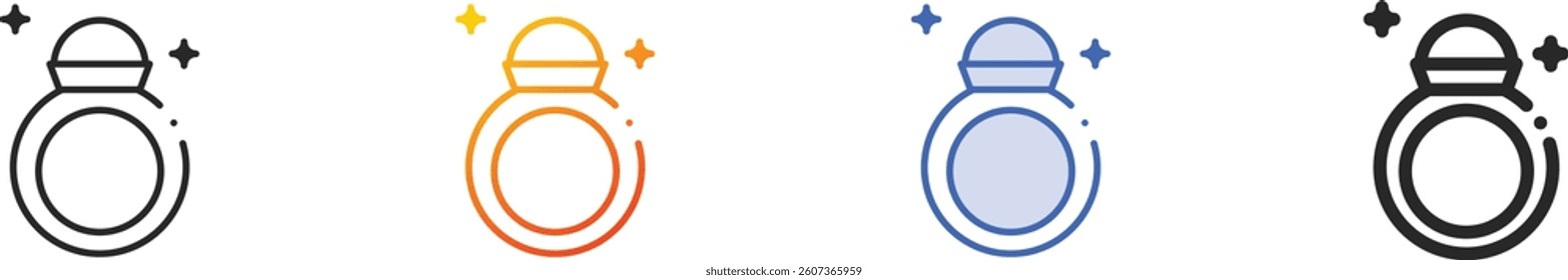 ring icon.Thin Linear, Gradient, Blue Stroke and bold Style Design Isolated On White Background