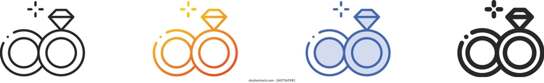 ring icon.Thin Linear, Gradient, Blue Stroke and bold Style Design Isolated On White Background