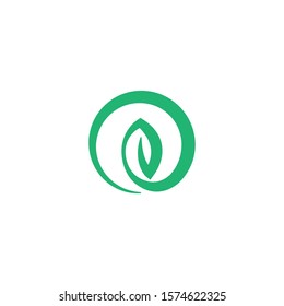 Ring inside leaf symbol design, vector