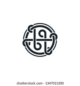 Ring inside letter H vector symbol design