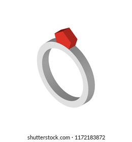 Ring isometric left top view 3D icon