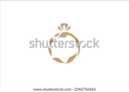 Ring jewelery logo vector image with pretty peacock shape