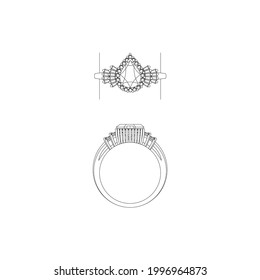 Ring jewelry design production  sketch