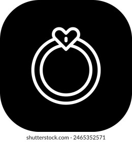 Ring jewelry icon with black filled line outline style. jewelry, ring, gold, luxury, diamond, gift, fashion. Vector Illustration