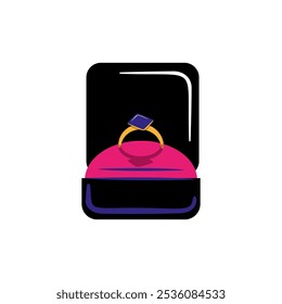 Ring Schmuck Vitrine flache Illustration.