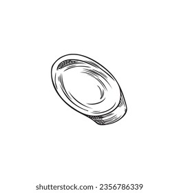 Ring of lemongrass root or stem engraving sketch style vector illustration isolated on white background. Black and white image of Lemongrass plant part or piece.