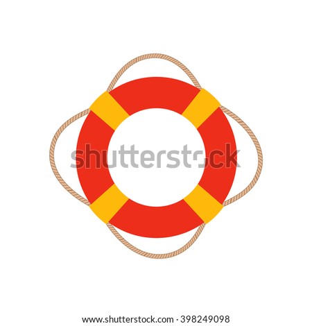 Ring life buoy vector illustration. Ring life buoy icon isolated. Ring life buoy summer symbol. Ring life buoy for traveling design. Summer time vacation Ring life buoy icon isolated 