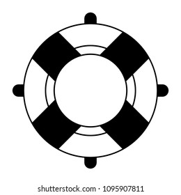 Ring lifesaver float in black and white