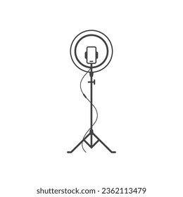 Ring light holder icon flat design
