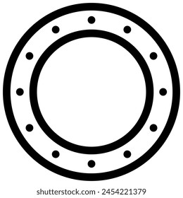 Icono de luz de anillo con estilo de contorno negro