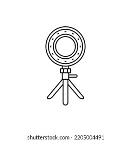 Ring light icon in line style icon, isolated on white background