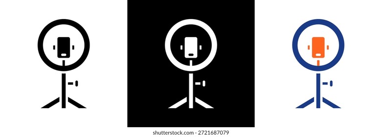 Conjunto de iconos de luz de anillo Ilustración vectorial de glifo