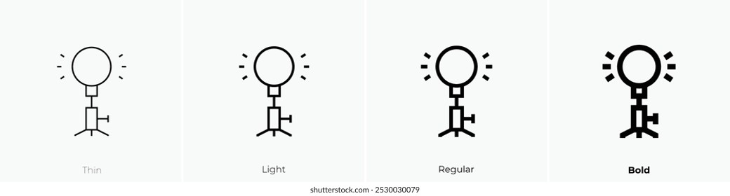 ring light icon. Thin, Light Regular And Bold style design isolated on white background
