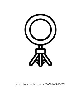 ícone de luz de anel vetor, ícone de estilo de linha