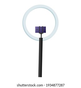 Ilustración de la luz del anillo y del smartphone, ilustración del creador de contenido
