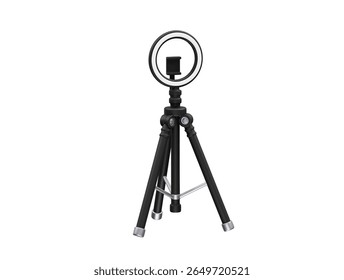 Ring Light with Tripod for Photography and Video Recording icon 3d rendering illustration