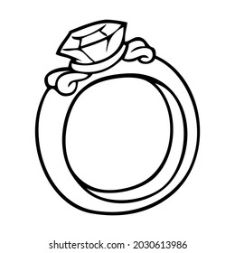 ring line vector illustration,isolated on white background,top view