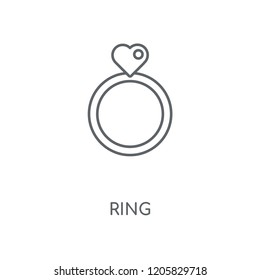 Ring linear icon. Ring concept stroke symbol design. Thin graphic elements vector illustration, outline pattern on a white background, eps 10.