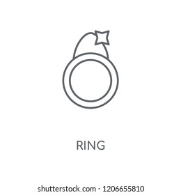 Ring linear icon. Ring concept stroke symbol design. Thin graphic elements vector illustration, outline pattern on a white background, eps 10.