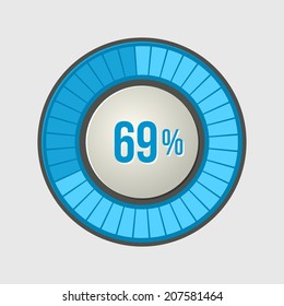Ring Loading Progress Bar on Light Background. Vector illustration