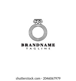 ring logo cartoon icon design black modern isolated vector illustration