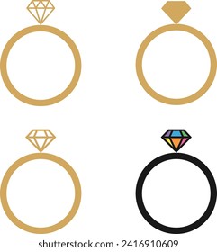Logo del anillo, logotipo del anillo de diamante