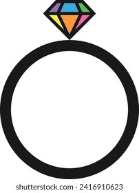 Logo del anillo, logotipo del anillo de diamante