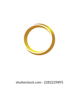 ring logo template circle 3d design gold vector illustration