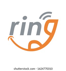 Ring logo type with phone on G
