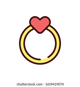 Icono de amor de anillo simple y lindo