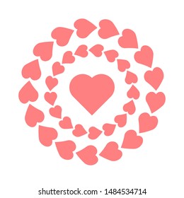 Ring of love, heart icon