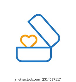 Ring love icon duocolor blue orange style valentine illustration vector element and symbol perfect.