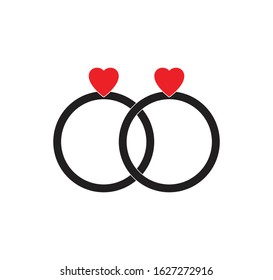 Ring love icon flat style illustration