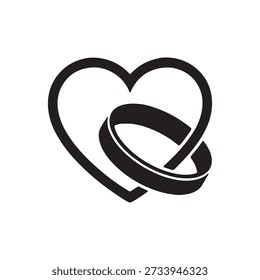 Ícone de amor de anel ilustração de estilo plano