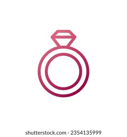 Ring love icon gradient white red style valentine illustration vector element and symbol perfect.