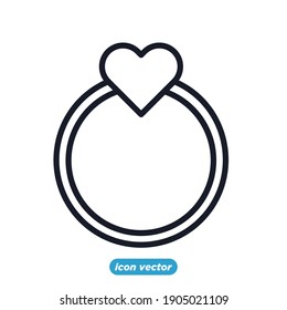 ring love icon . happy romantic, valentine's day symbol vector illustration