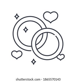 Ring of love icon, linear isolated illustration, thin line vector, web design sign, outline concept symbol with editable stroke on white background.