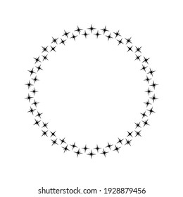 El anillo está hecho de estrellas brillantes. Ilustración vectorial para el diseño. Estilo plano.
