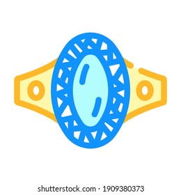 ring with magic diamond color icon vector. ring with magic diamond sign. isolated symbol illustration