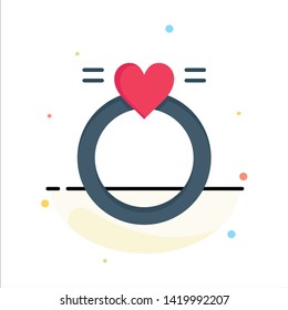 Ring, Marriage, Love, Wedding Business Logo Template. Flat Color