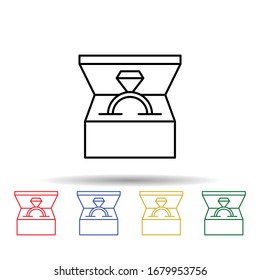 Icono multicolor de anillo. Línea delgada simple, contorno vectorial de iconos de joyería para ui y ux, sitio web o aplicación móvil
